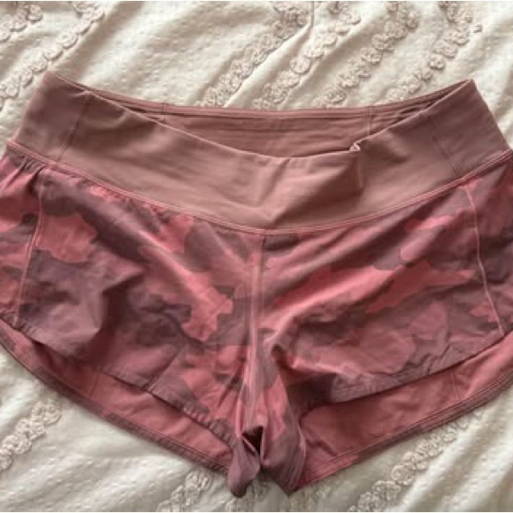 lululemon athletica Pink Camo Athletic Shorts
